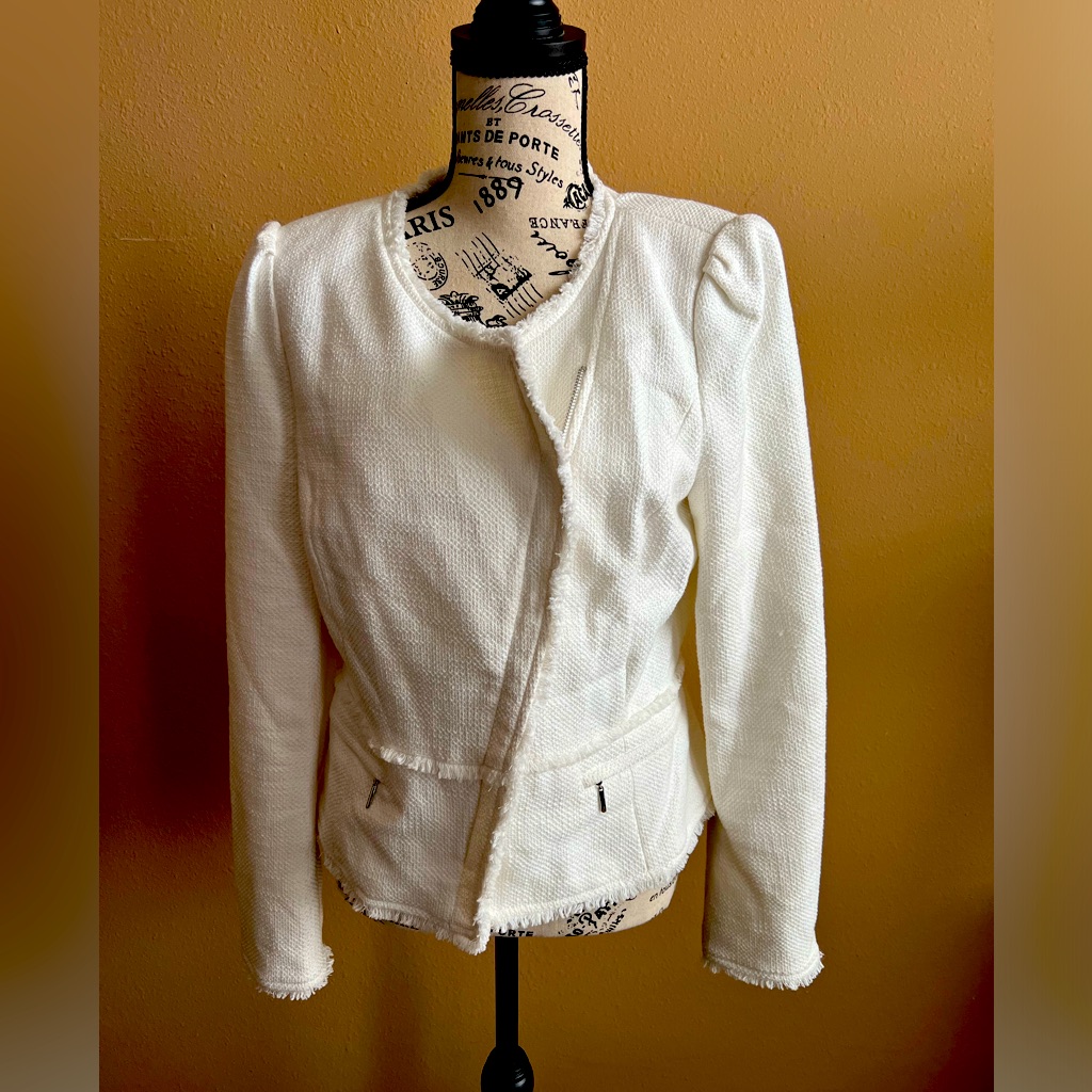White Black Tweed Jacket